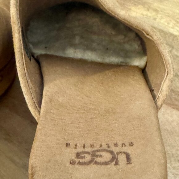 UGG Abbie Tan Suede Clogs, Studded, Sherpa Footbed – Women’s Size 8 - Picture 9 of 14